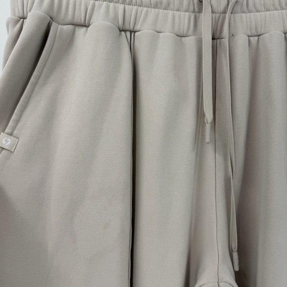 Popflex Plane Pants Silver Birch Large Petite Wide Leg Cozy Comfy Sweatpants - Picture 4 of 8